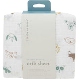 Cotton Muslin Crib Sheet - Animal Crowd