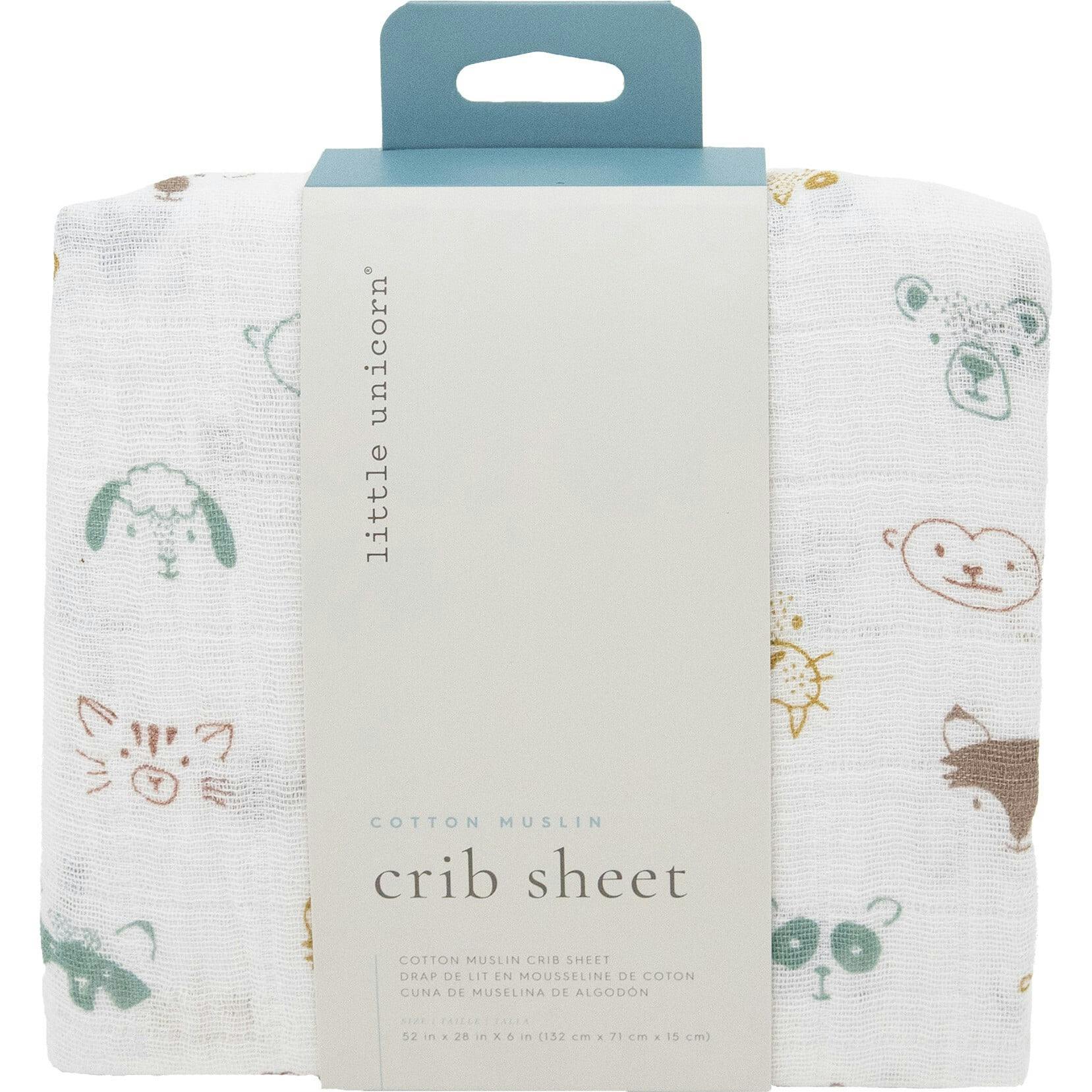 Cotton Muslin Crib Sheet - Animal Crowd