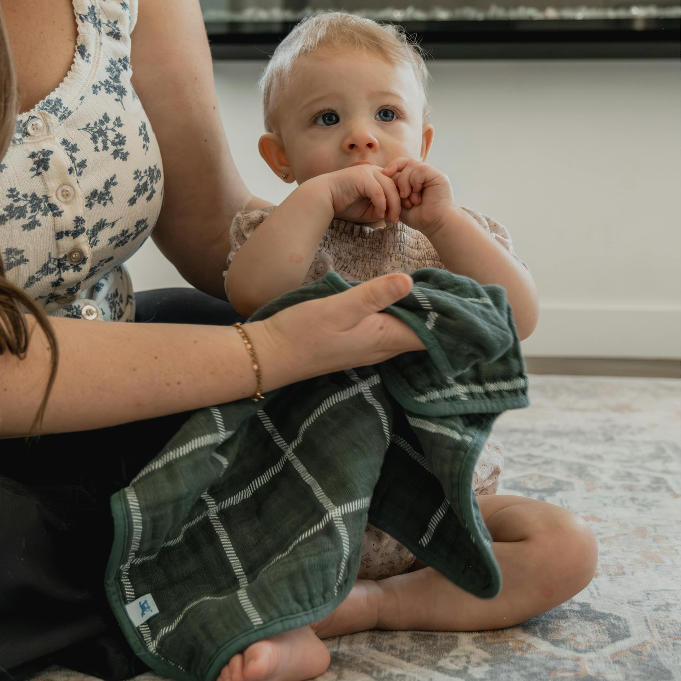 Cotton Muslin Burp Cloth 2 Pack - Evergreen Plaid