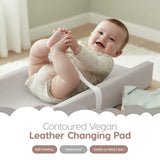 Waterproof Vegan Leather Contoured Baby Changing Pad
