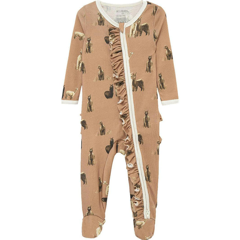 Organic Cotton Ruffle Footed Romper