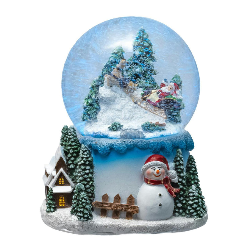 Kurt Adler 100MM Musical Santa, Snowman & Tree Snow Globe