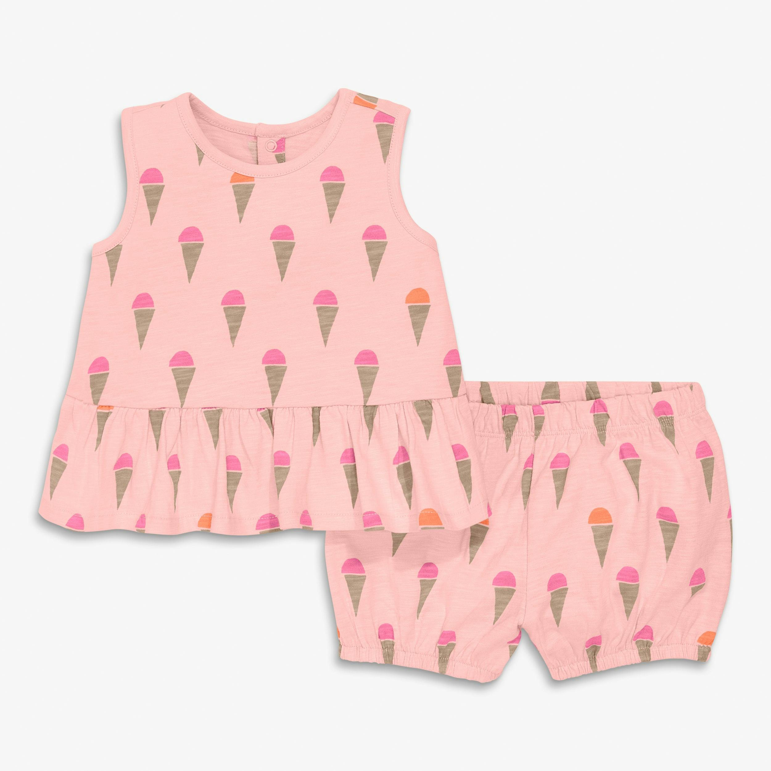 Clearance baby tank and bubble shorts set in ice cream cones