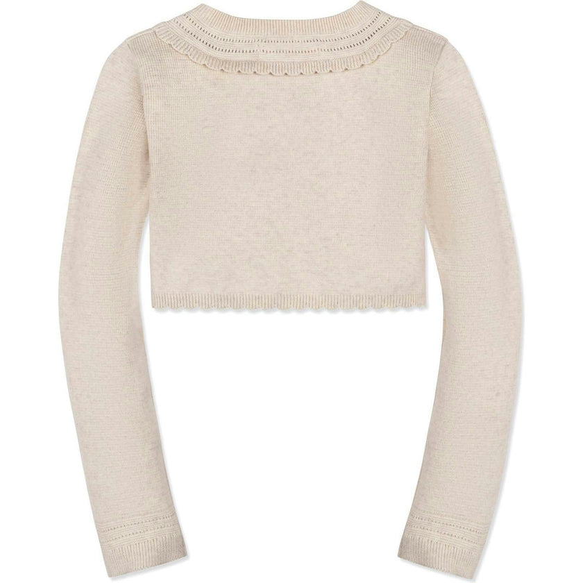 Organic Cropped Special Detail Sweater Cardigan
