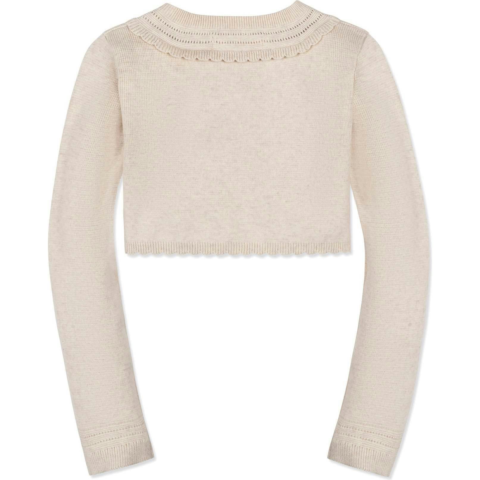 Organic Cropped Special Detail Sweater Cardigan