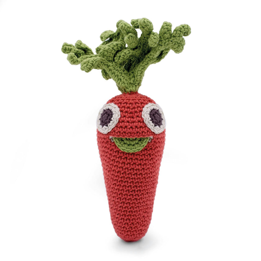 Rabbit & Carrot Gift Box 🥕👀🐰 100% organic cotton crochet rattle and teether