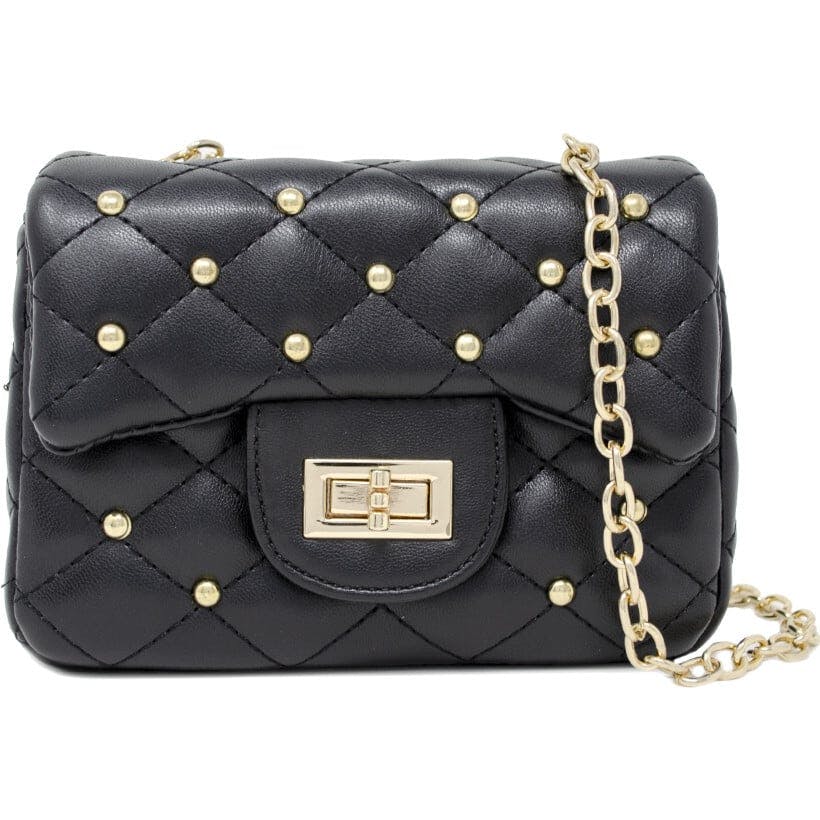 Classic Quilted Stud Flap Mini Handbag