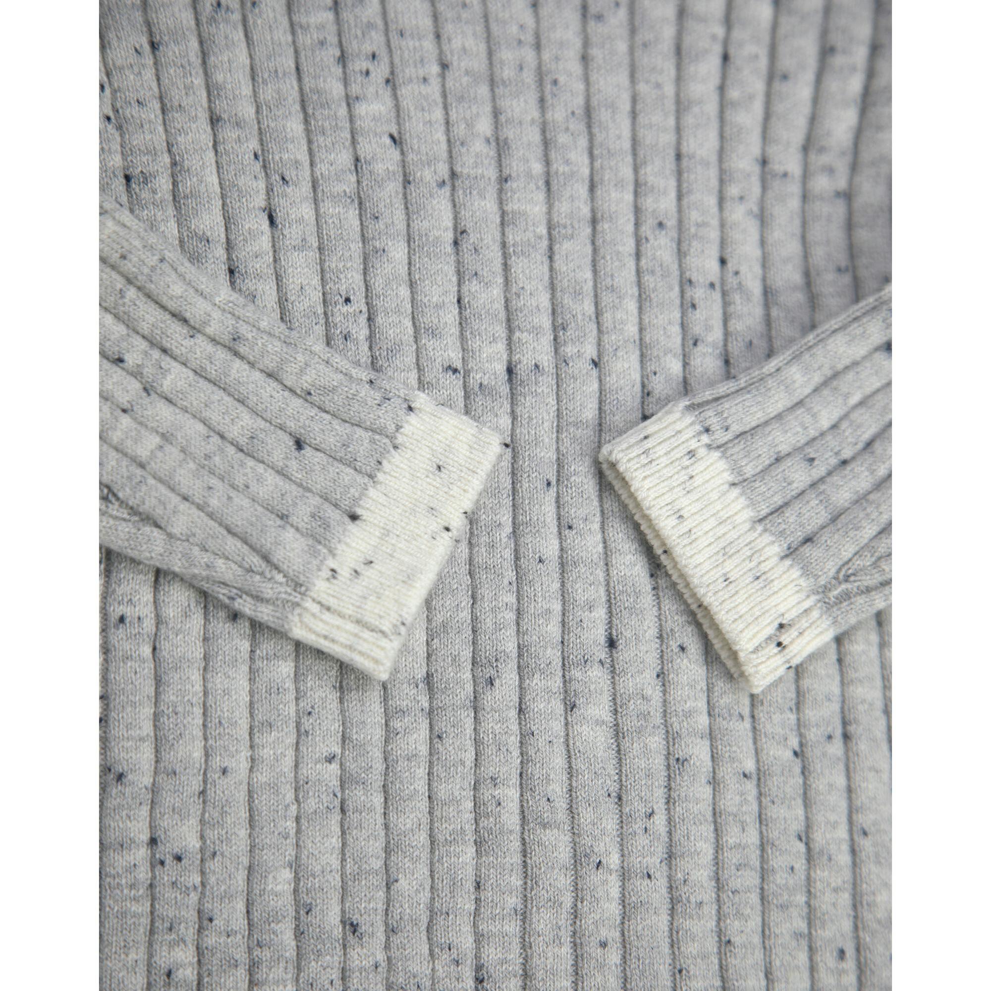 Ribbed Knit Long Sleeve Retro Top
