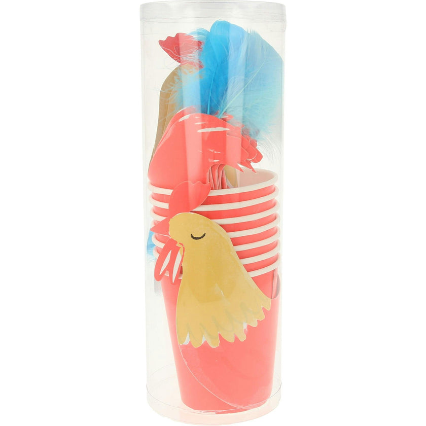 On The Farm Rooster Party Cups