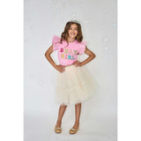 Pink Birthday Girl Gem Ruffle T-Shirt