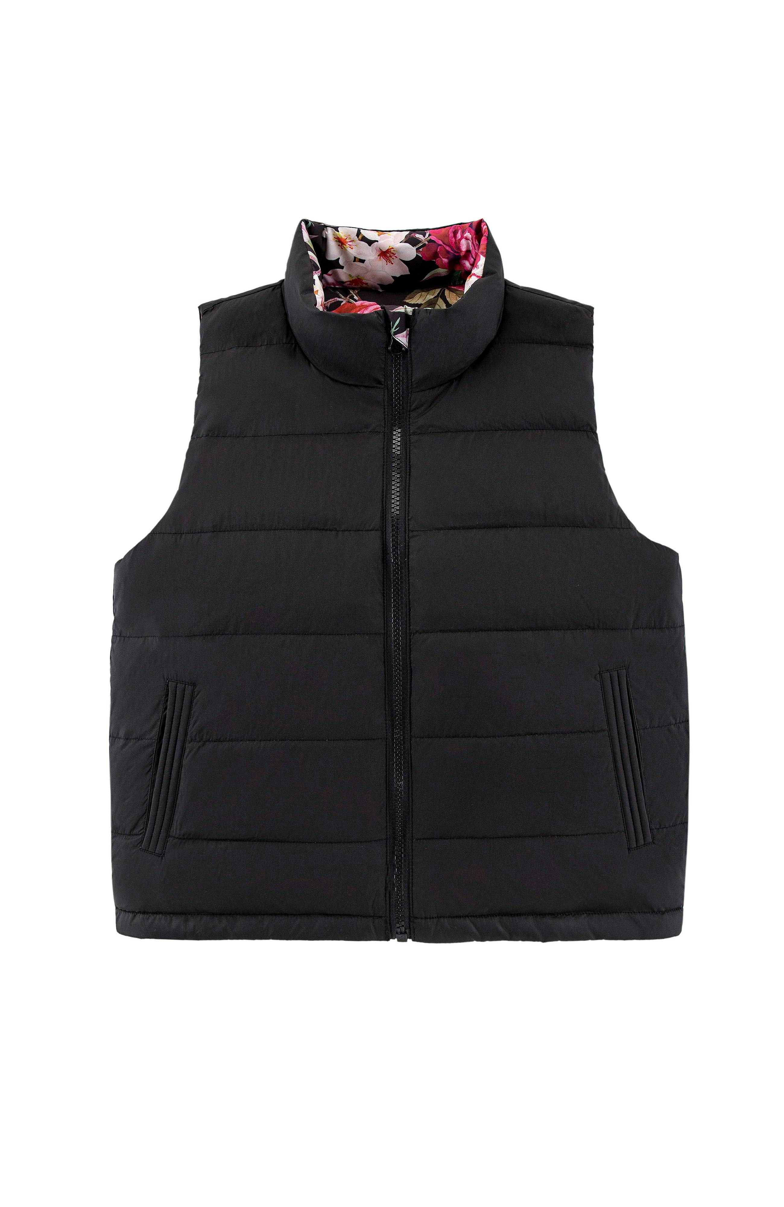 Casey Reversible Lightweight Down Puffer Vest, Garden Floral