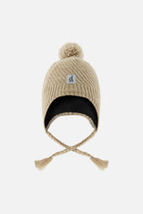 Winter Peruvian Knit Hat with Pompom Taupe
