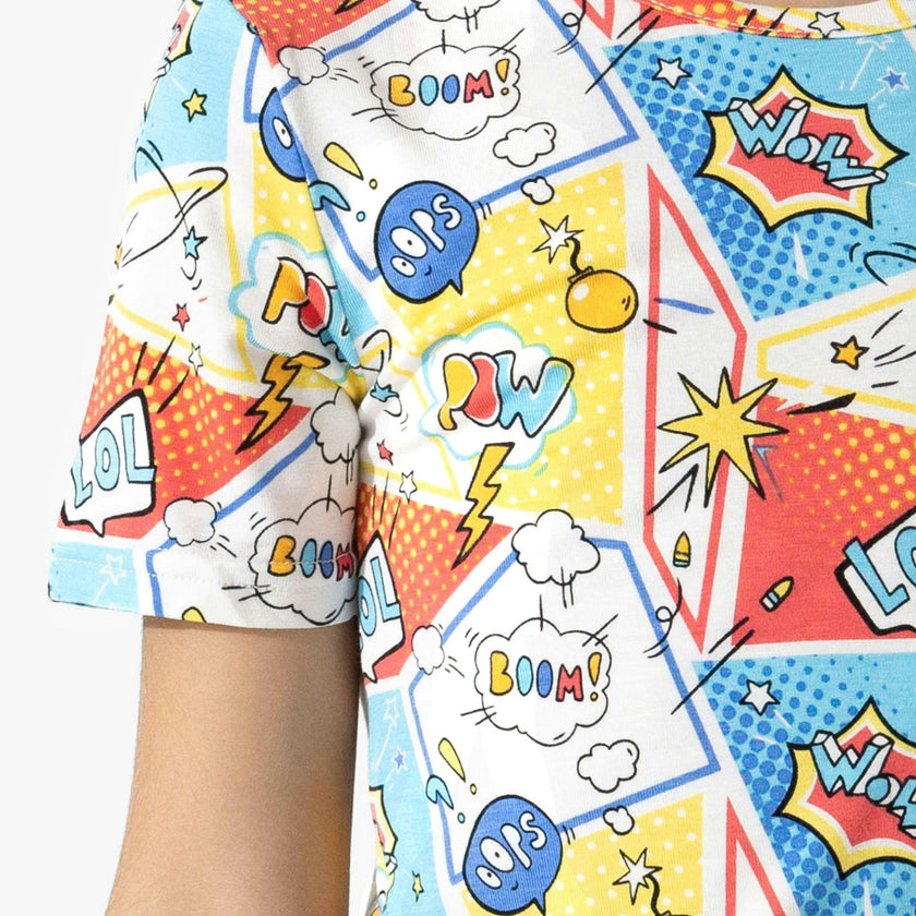 Comic Hero Bamboo Kids Pajama Short Set
