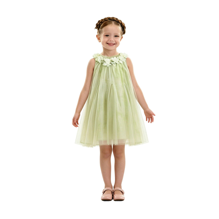 Green Solavie Floral Layered Dress