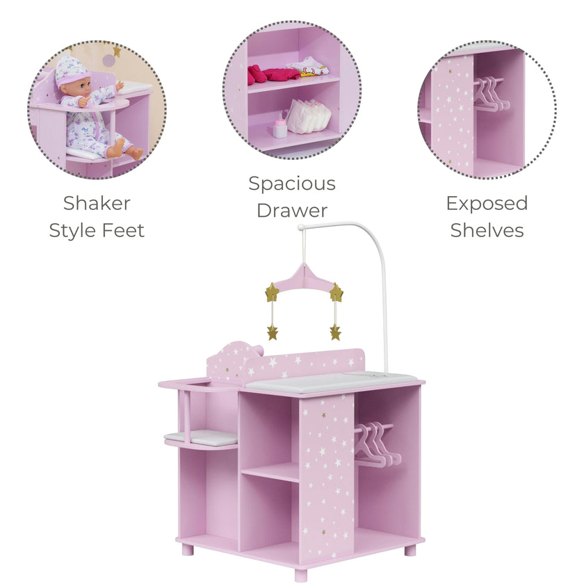 Olivia's Little World Twinkle Stars 4-in-1 Baby Doll Nursery & Changing Station