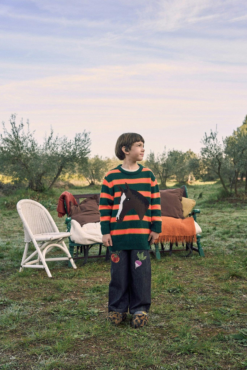 HORSE KNITTED JERSEY GREEN