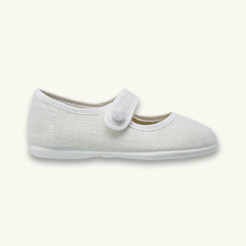 Linen Mary Jane | White