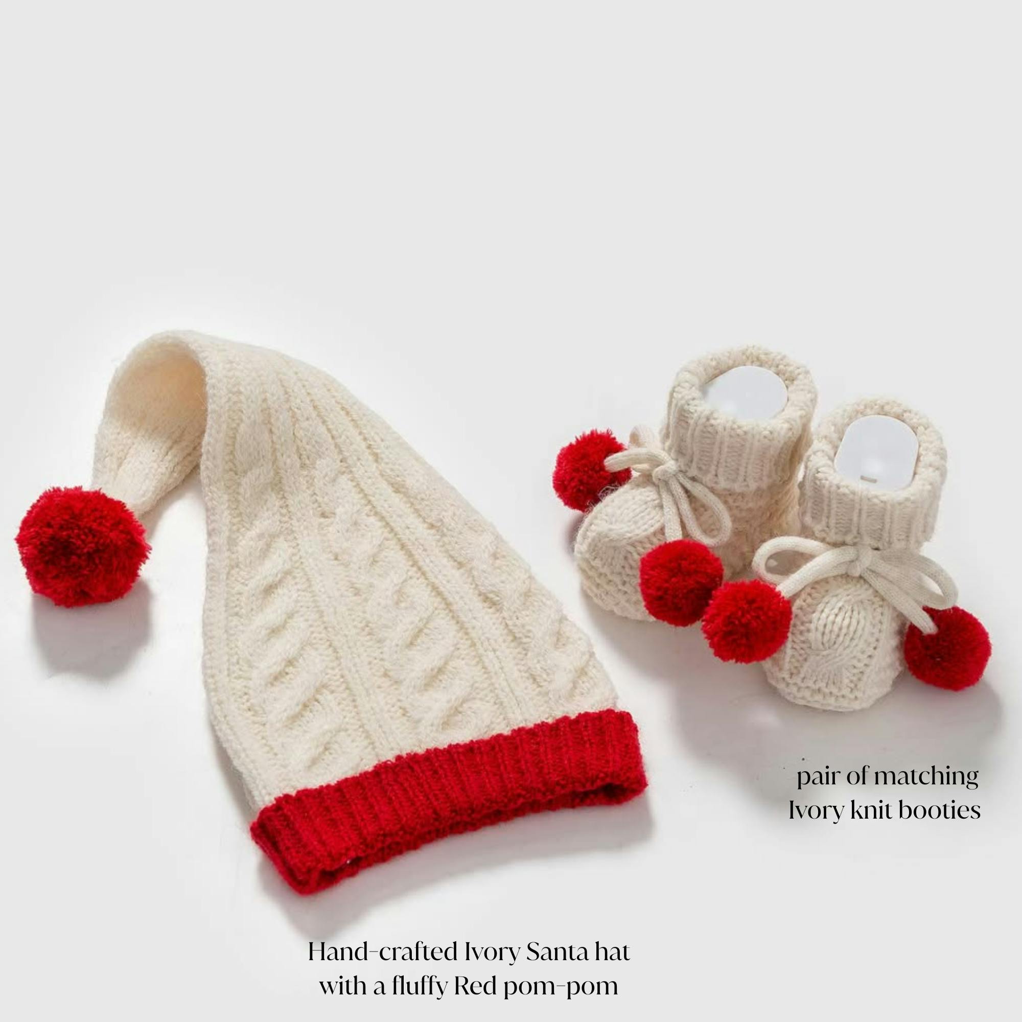 Baby Christmas Ivory Santa Hat Gift Set