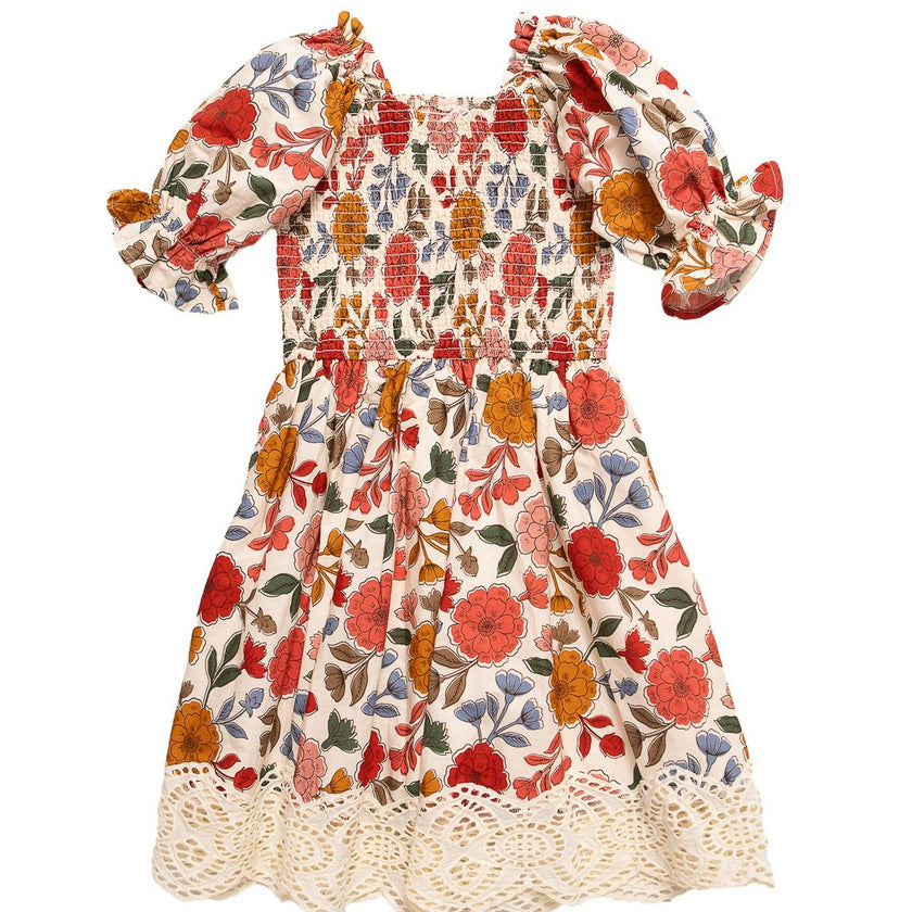 Mini Teagan Dress in Sepia Flower