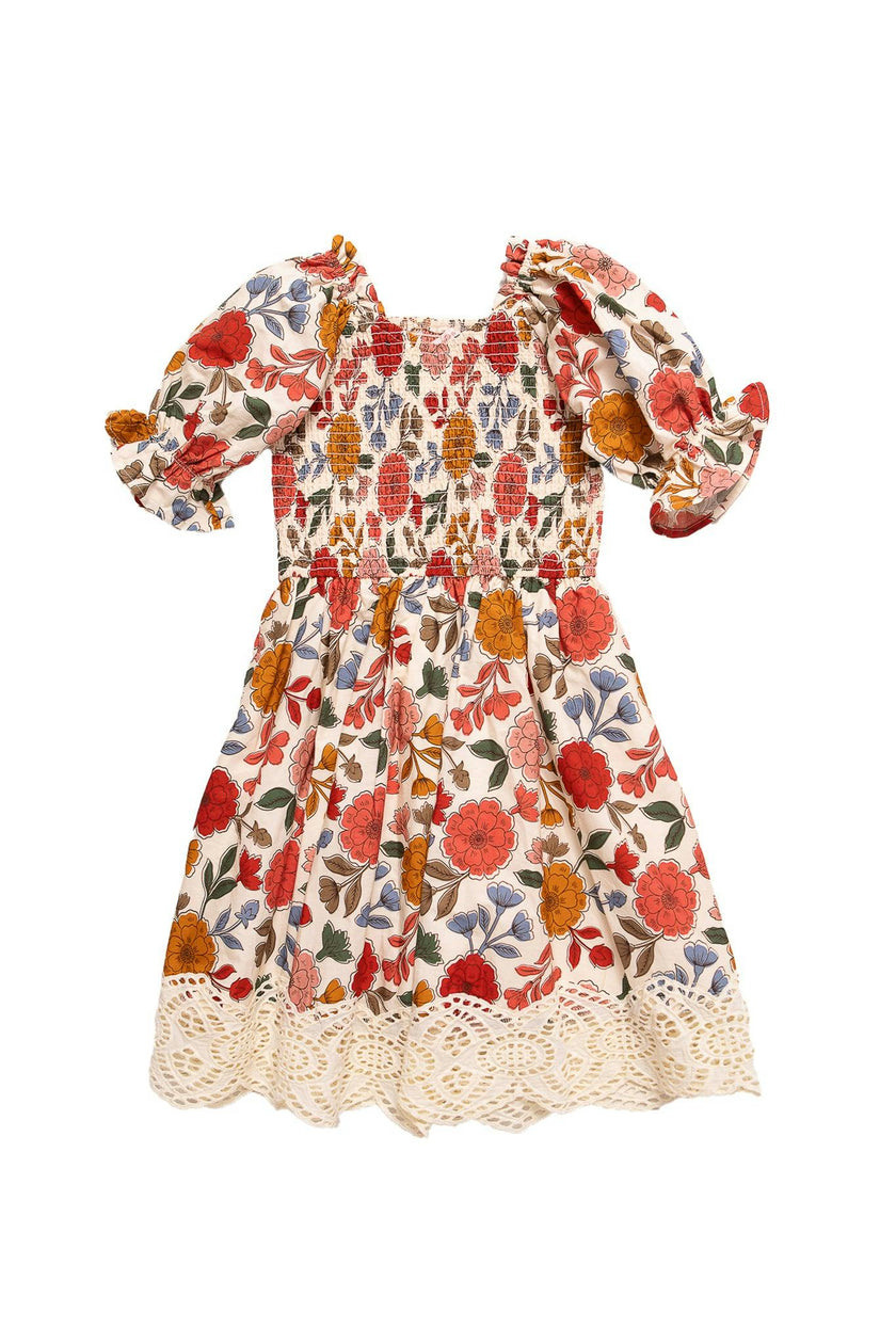 Mini Teagan Dress in Sepia Flower