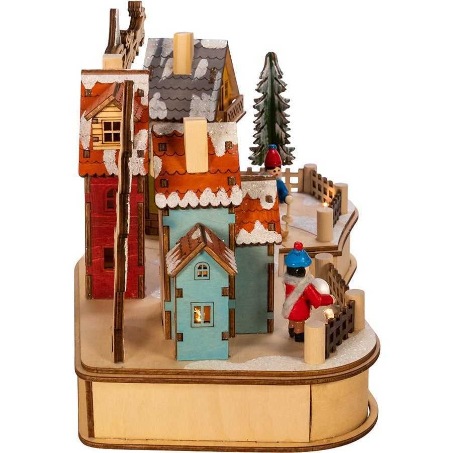 7.08-Inch Battery-Operated Village Musical LED House with Motion