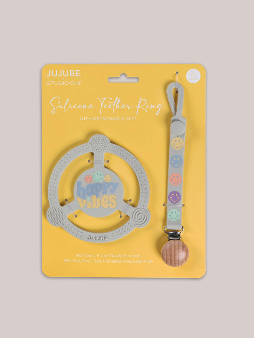 JuJuBe × Studio Oh! Silicone Teether Ring With Detachable Clip