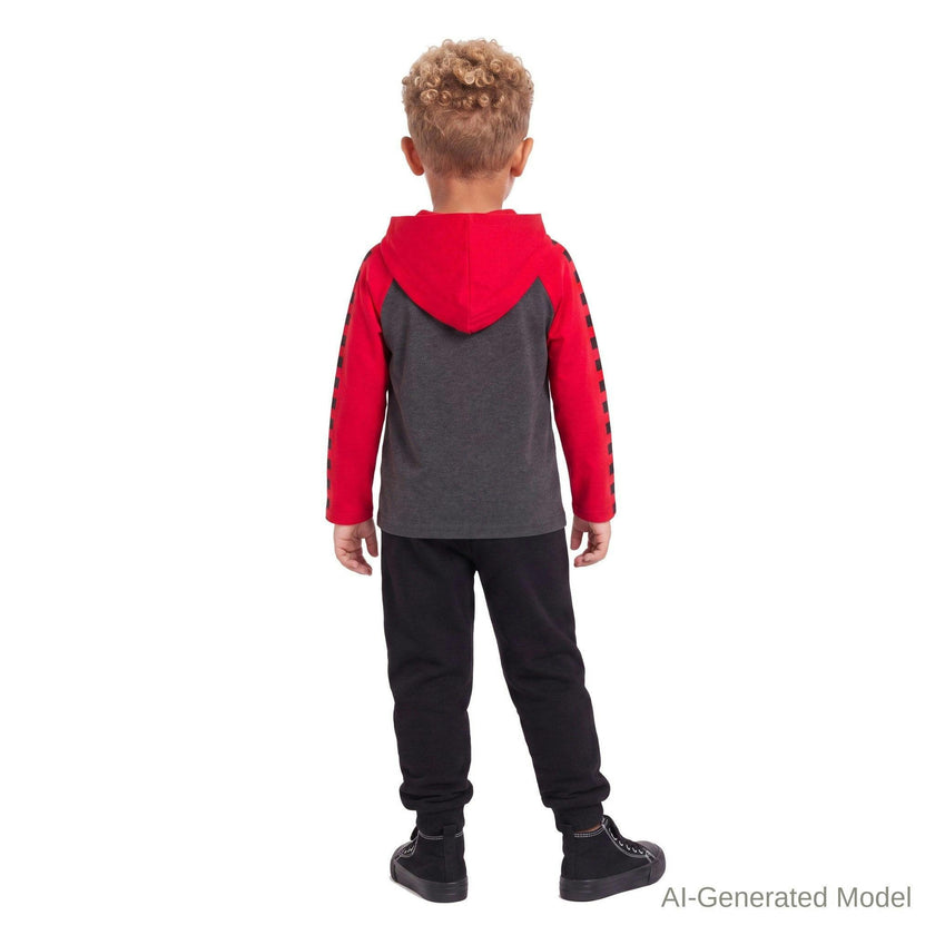 Kids Graphic Raglan Hooded Tee & Jogger Set | Race Day