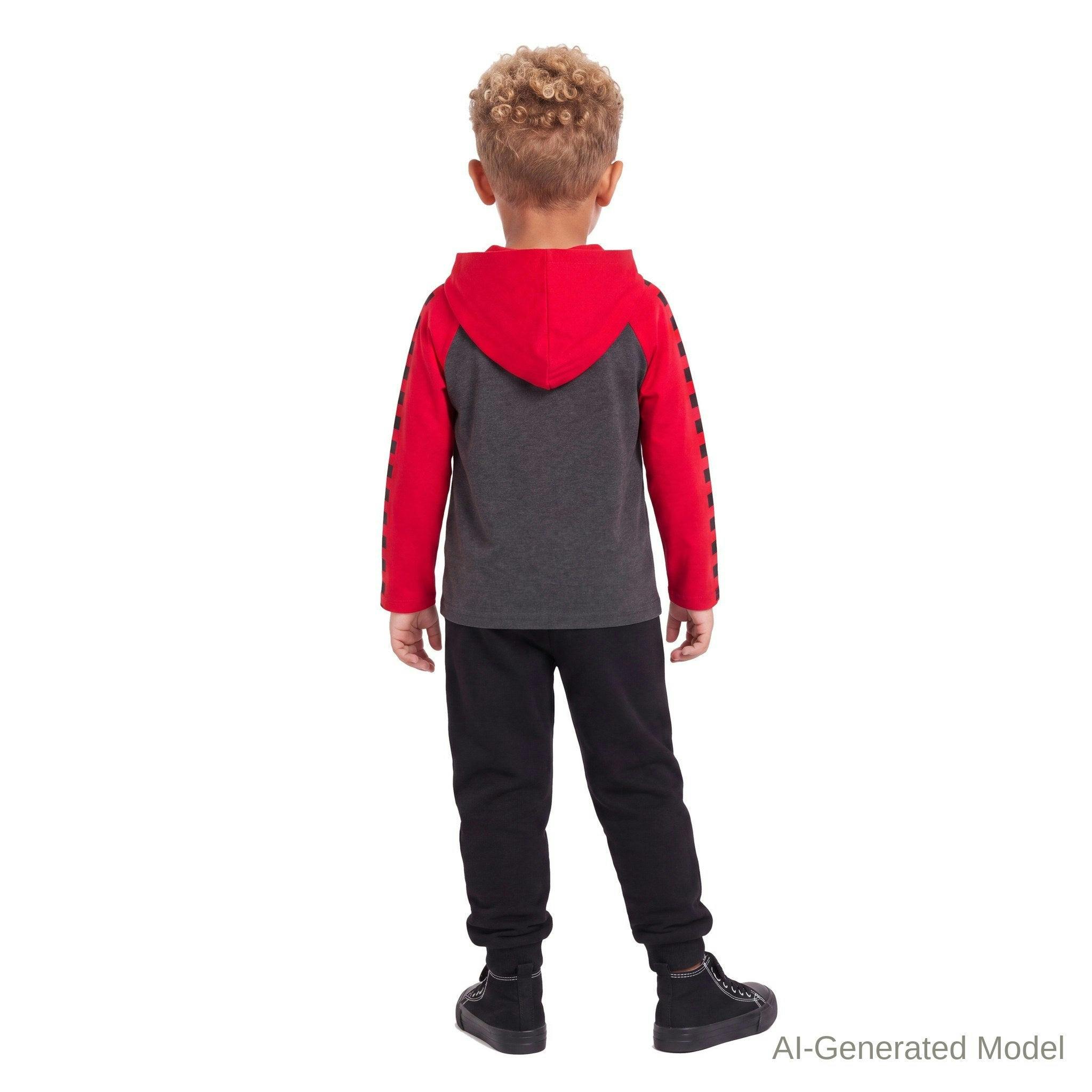 Kids Graphic Raglan Hooded Tee & Jogger Set | Race Day