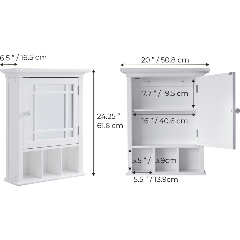 Neal Wooden Medicine Cabinet with Mirrored Door