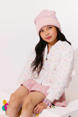 Pastel Bows Fuzzy Bomber