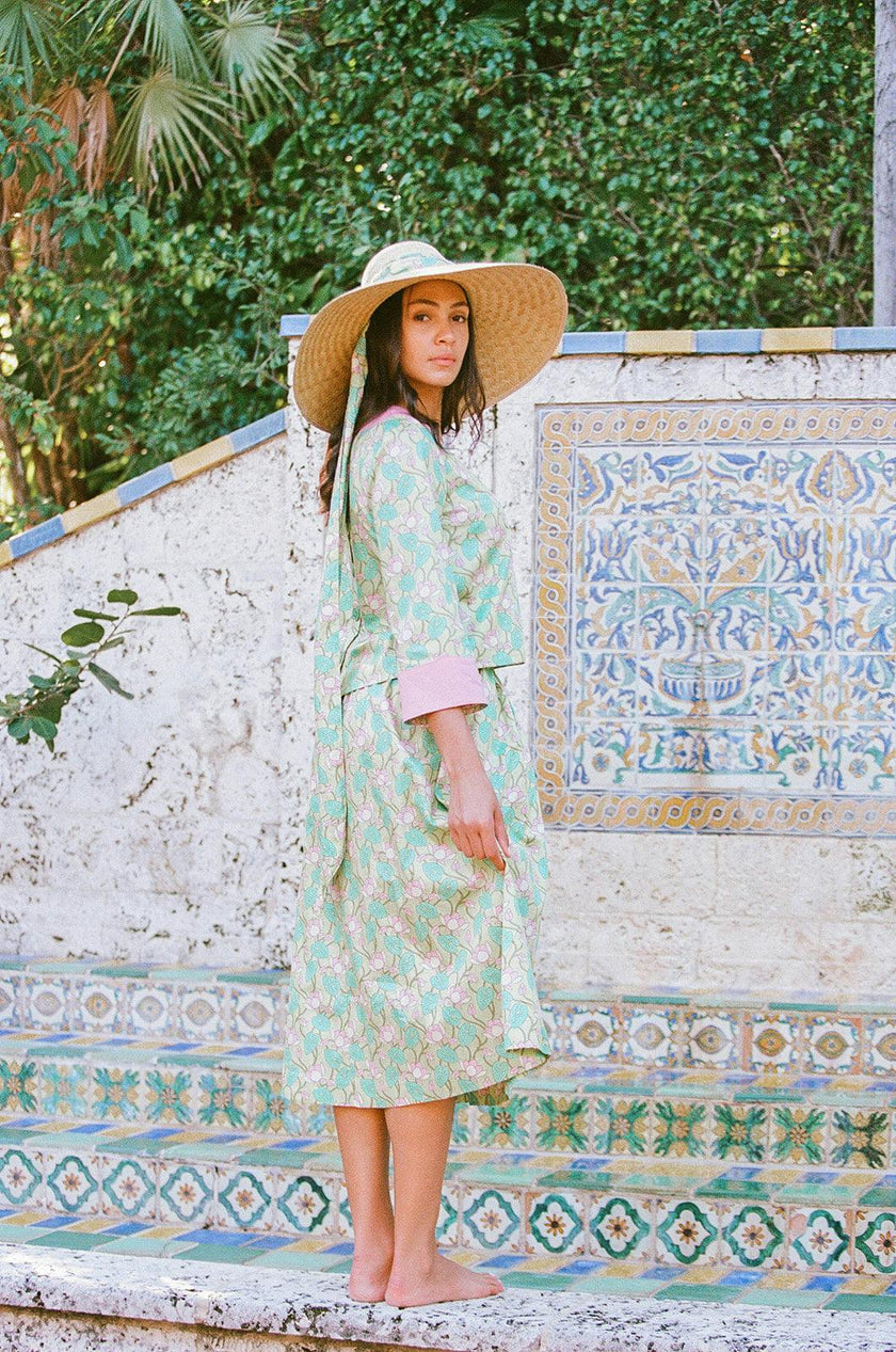 Geranium Sun Hat - Long Red Grosgrain Ribbon