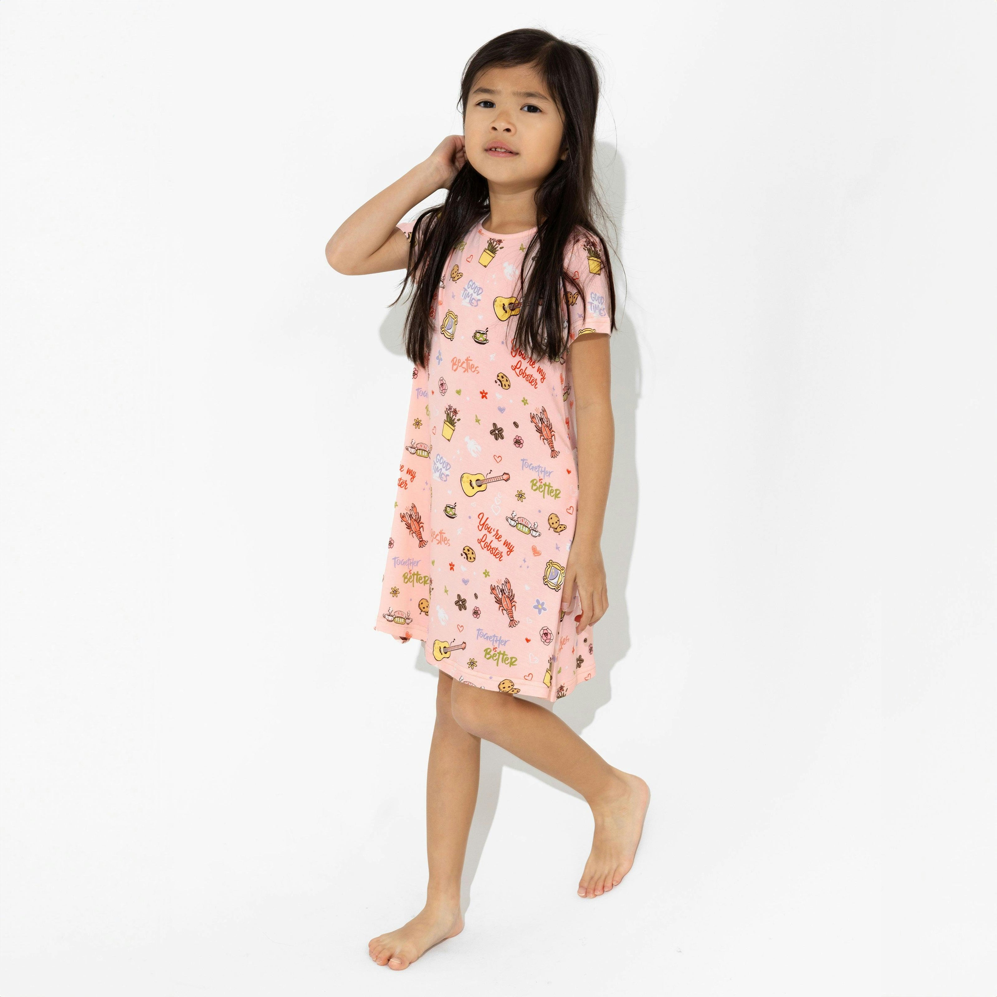 Friends: You're My Lobster Bamboo Girls' Short Sleeve Dress
