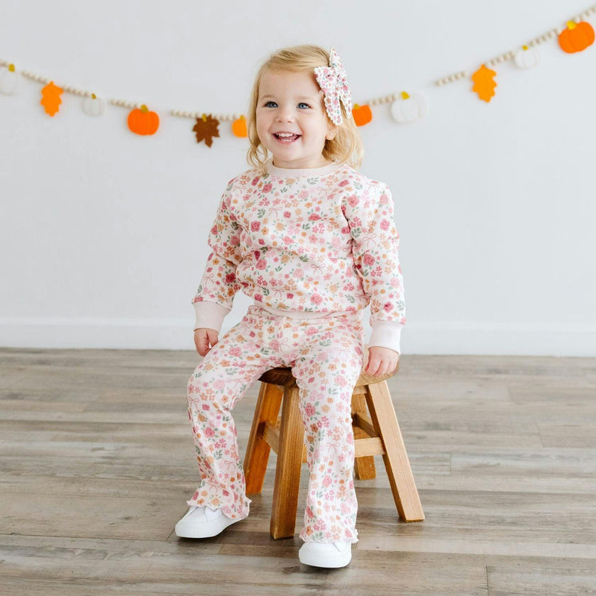 Berry Floral Sweatshirt & Flare Legging Set