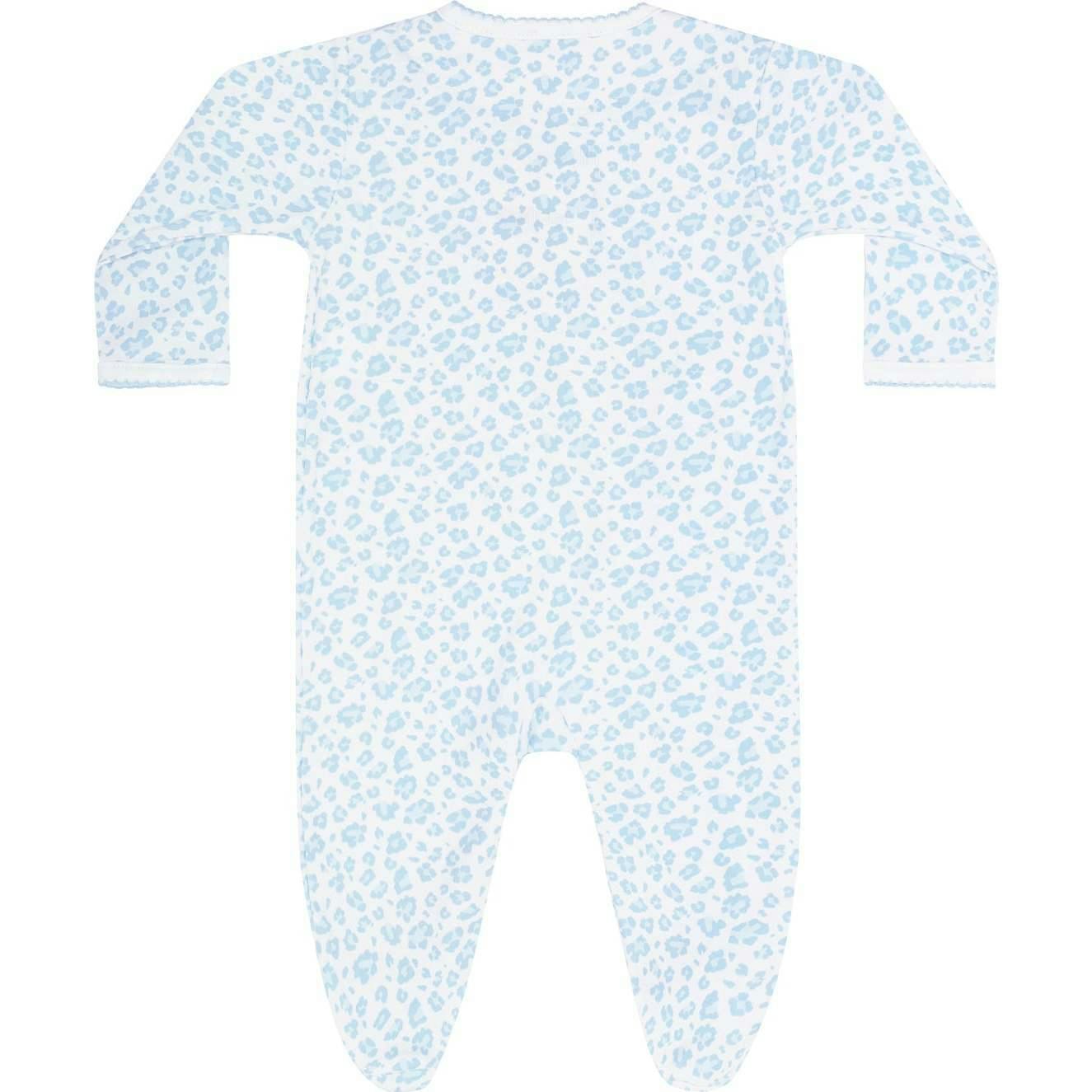 Blue Cheetah Print Crossover Footie