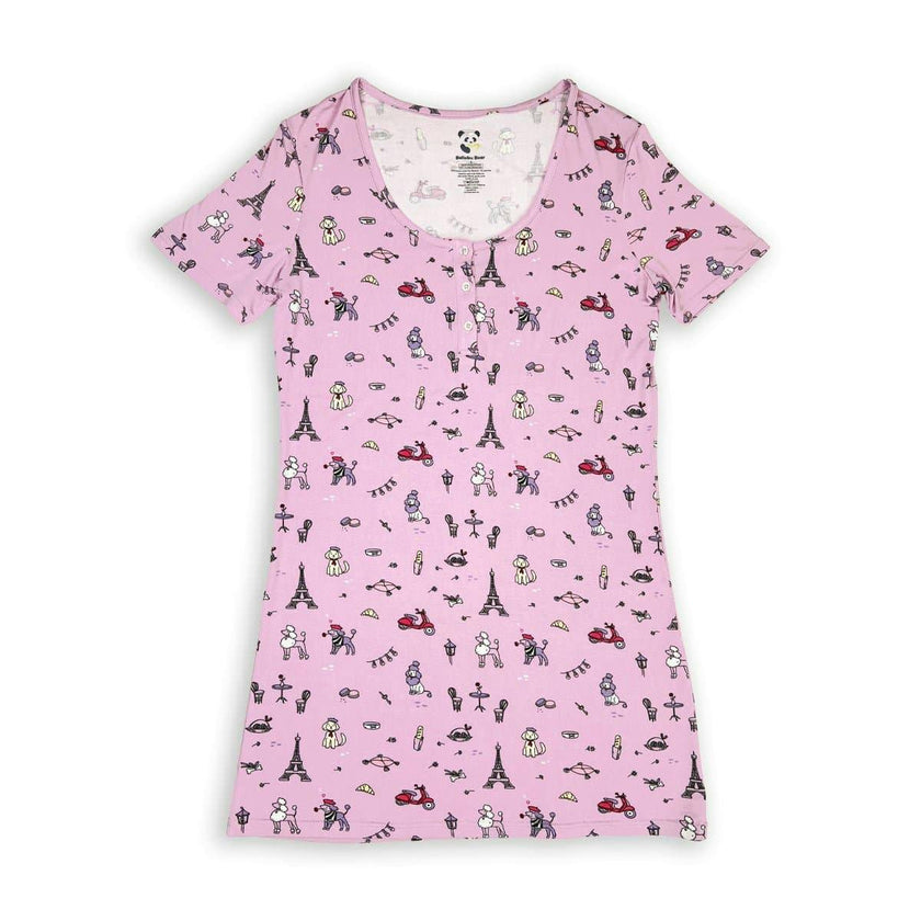 French Poodle Bamboo Women's Nightgown