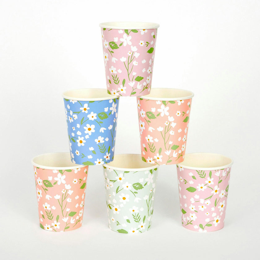 Set of 12 Ditsy Floral Cups