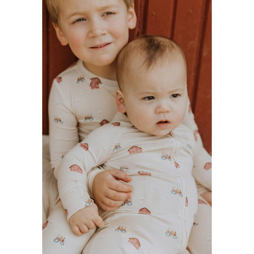 Modal Convertible Footy Pajamas in Farm