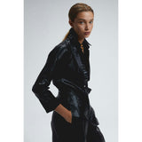 San Marino Metallic Linen Shirt - Silver