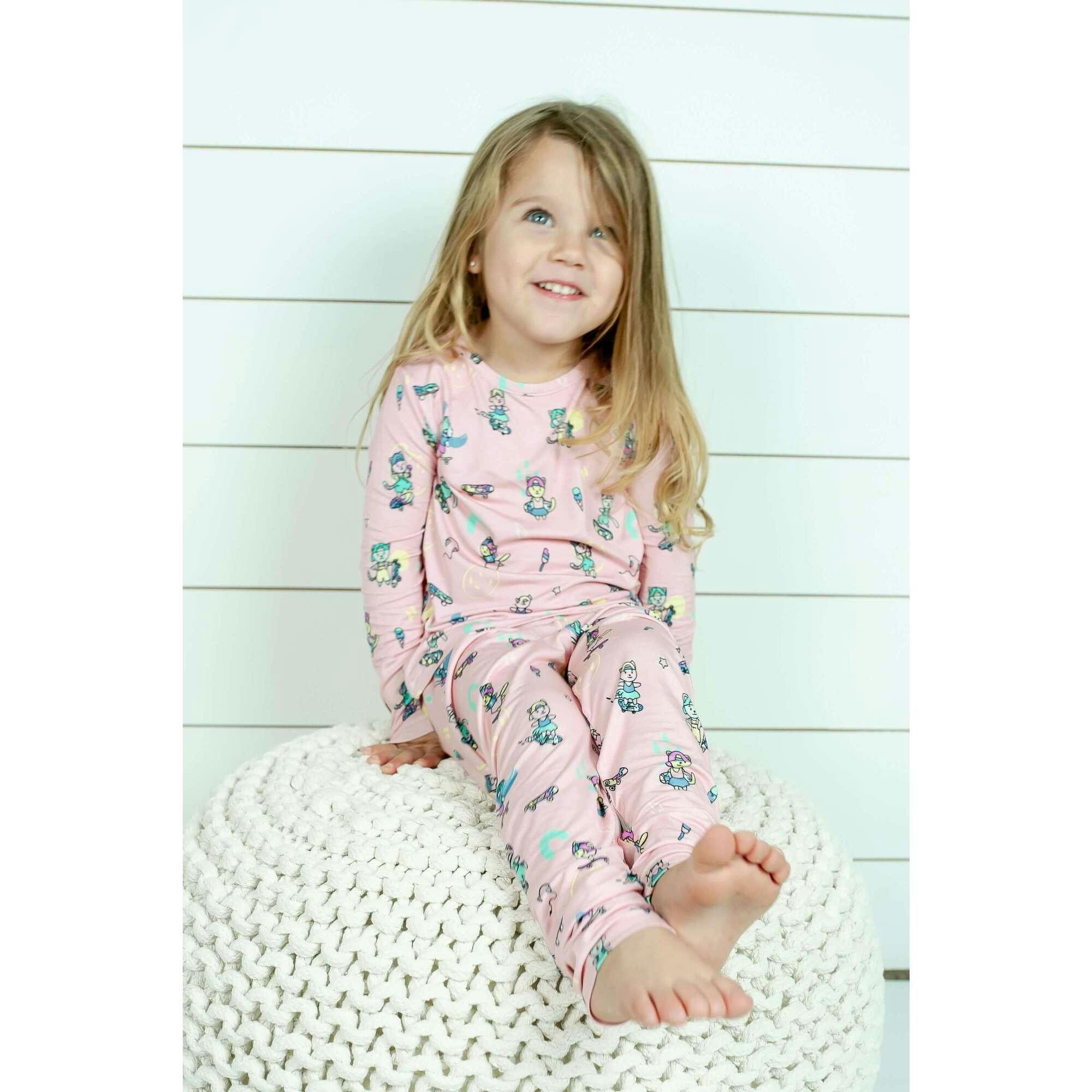 Skater Kitty Kids Bamboo Pajamas