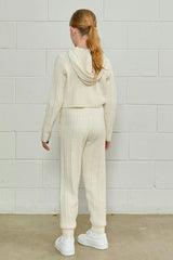 Cable Knit Cropped Hoodie