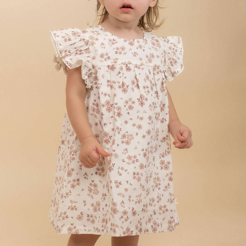 Organic Short Sleeve Flutter Dress