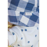 Print Short Raglan Sleeve Snap One-Piece, Blue