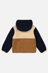 Baby Reversible Mid-Season Jacket Dark Blue, Beige and Brown