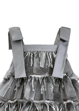 Silver Tiered Ruffle Dress