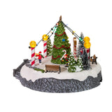 Kurt Adler 7-Inch Battery-Operated Musical LED Ice Rink with Tree Table Piece