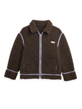 adult merino wool jacket - chocolate brown