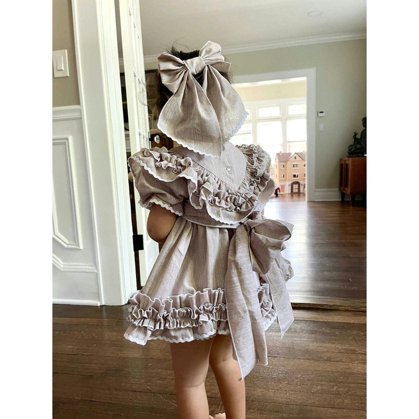 Ashlyn Linen Petite Hair Bow