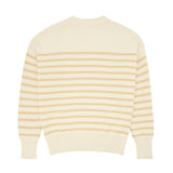 Women's Knit Sweater Cream And Tan Stripe