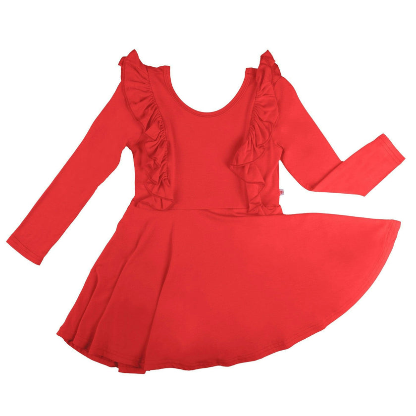 Long Sleeve Ruffle Twirl Dress