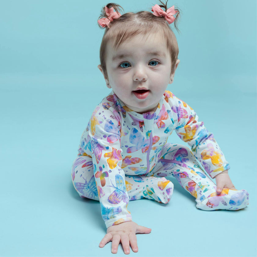 Zipped Long Sleeve Footed Onesie